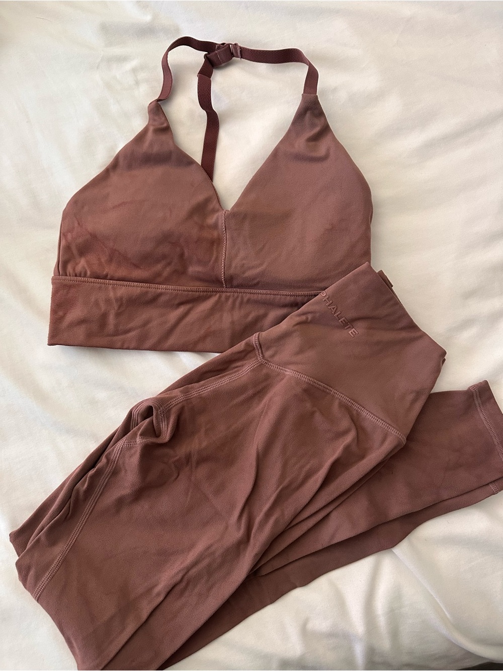 Alphalete Subtle Pattern Mauve Rose Sports Bra & Leggings Set size XS